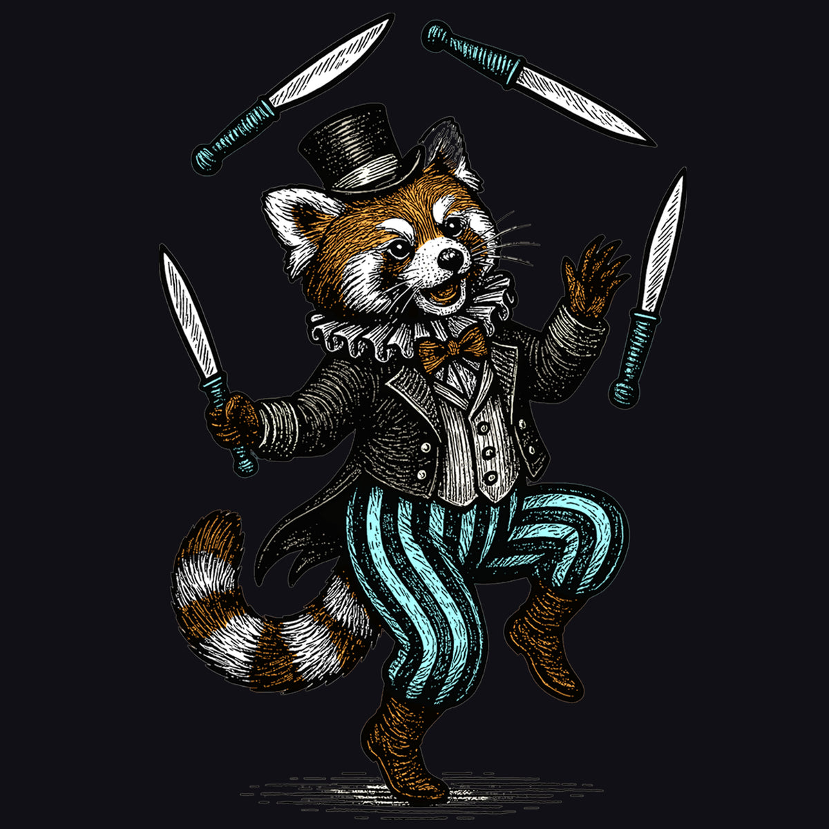 T-shirt uomo Panda rosso circus vintage