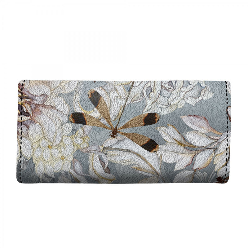 Portafoglio grande Peonie e libellule